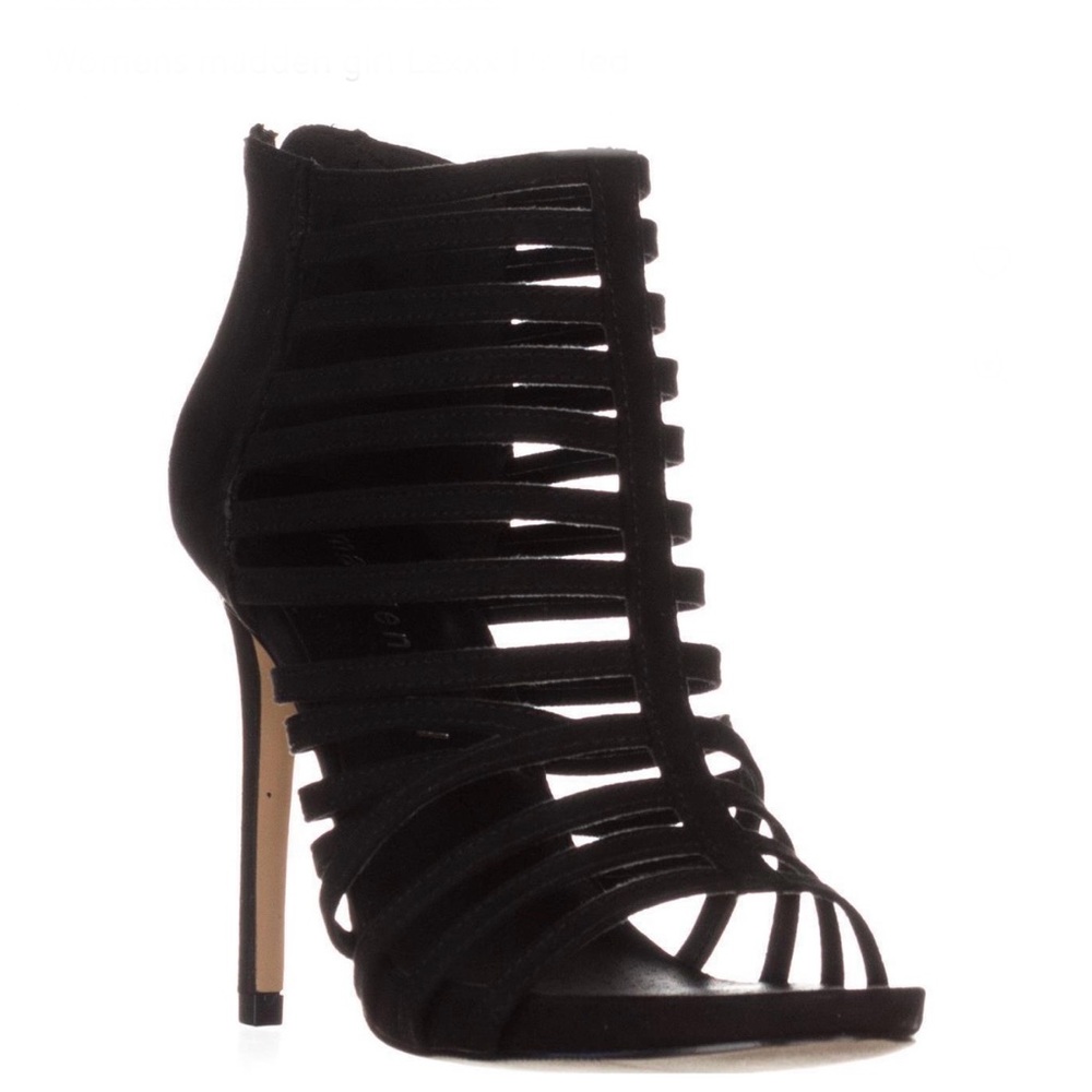 Madden Girl Lexxx Heeled Strappy Sandals - Black